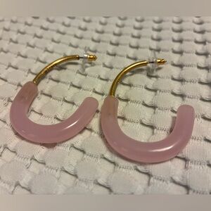 J. Crew Factory Pink and Gold Hoop Earrings